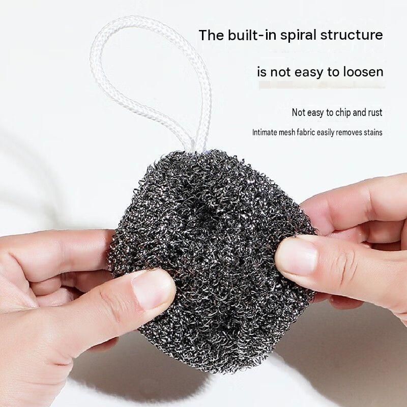 9 Pack Stainless Steel Scouring Pad with Hanging Loop - Heavy Duty Kitchen view 5