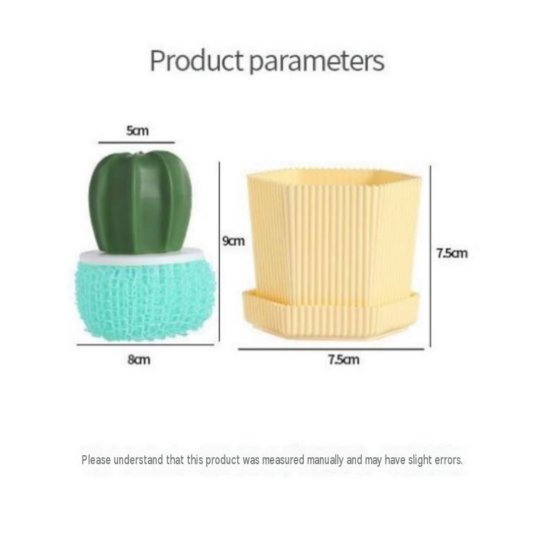 Cactus-shaped nano cleaning brush set with 3 pack green replacement heads and view 8