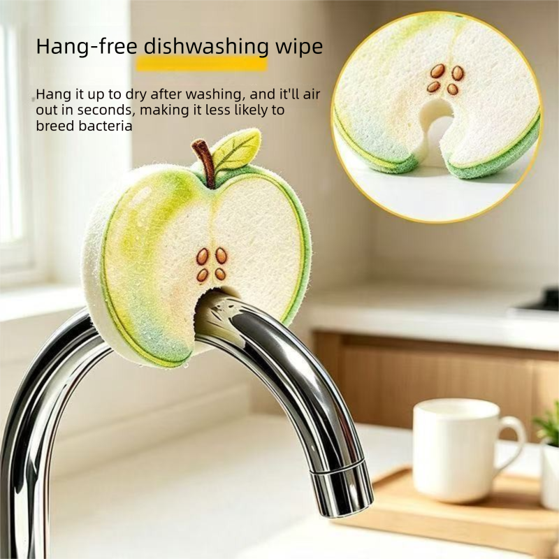 10 pack Cute Lemon-shaped Wood Pulp Sponge - Compressed Kitchen Dishwashing view 5