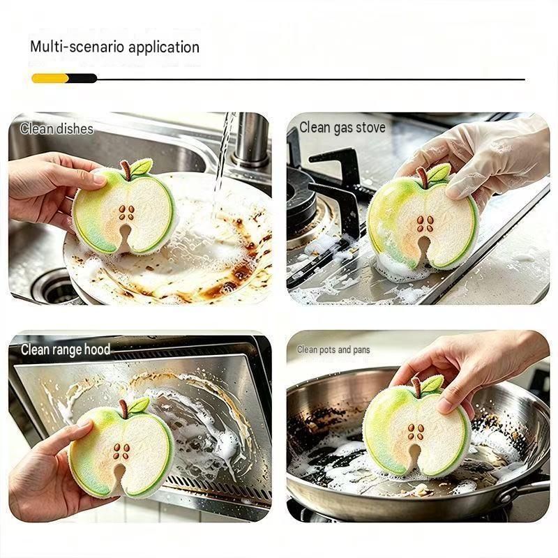 10 pack Cute Lemon-shaped Wood Pulp Sponge - Compressed Kitchen Dishwashing view 6