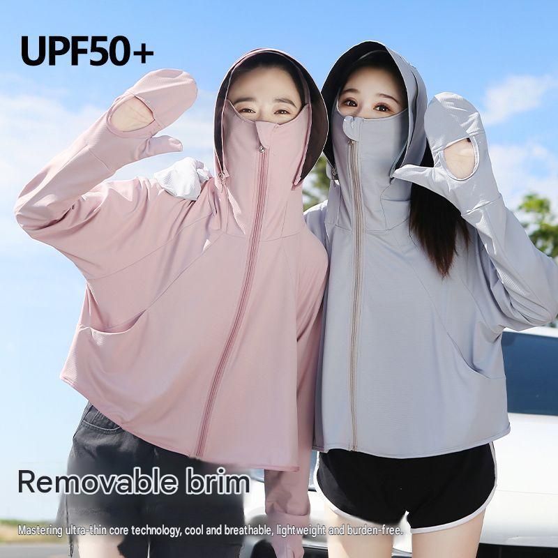 Yellow UPF50+ Sun Protection Hoodie for Women - Breathable Polyester Long view 2