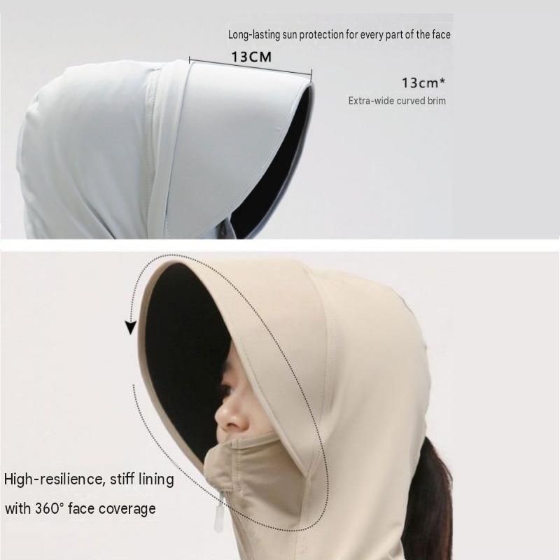 Khaki UPF50+ Sun Protection Hoodie for Women - Breathable Polyester Long view 7