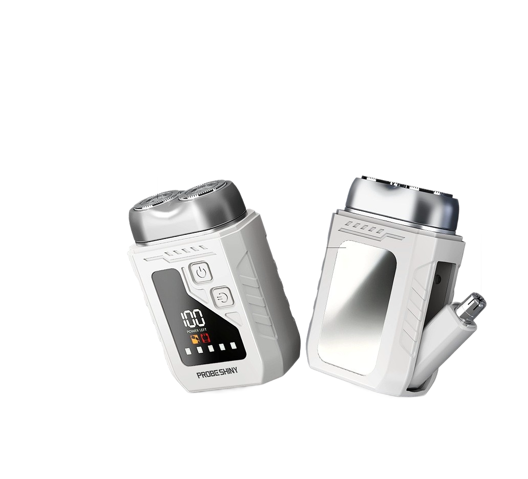 White 2-in-1 Electric Shaver and Nose Hair Trimmer - Stainless Steel Blades