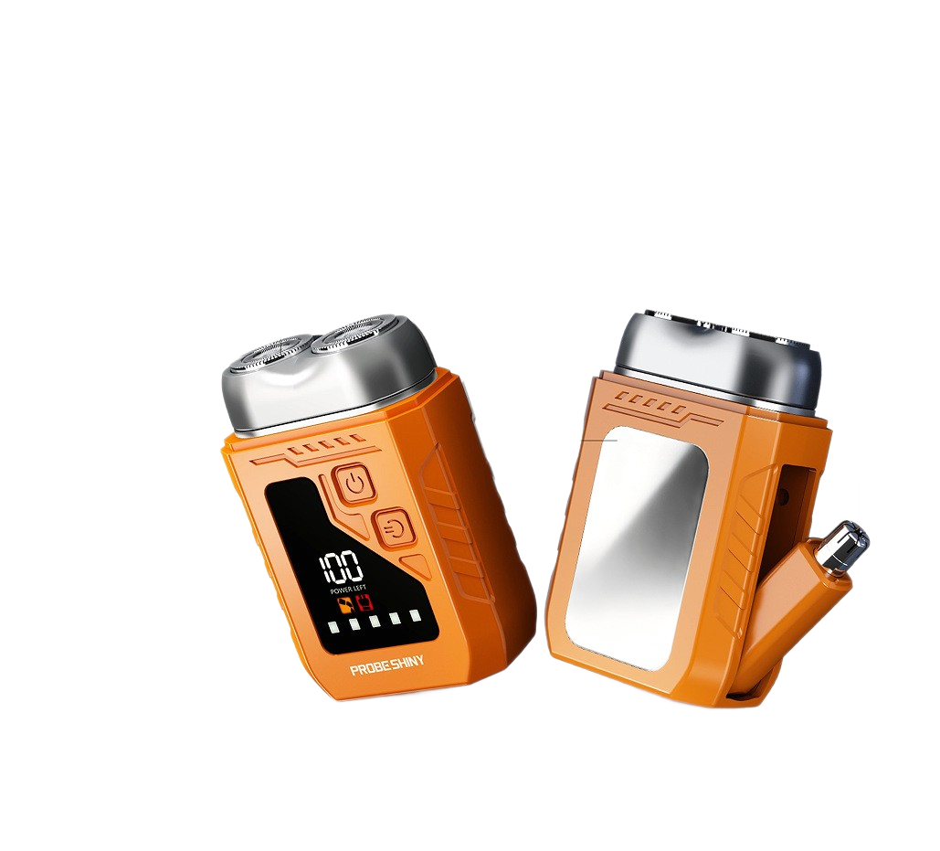 Orange 2-in-1 Electric Shaver and Nose Hair Trimmer - Stainless Steel Blades