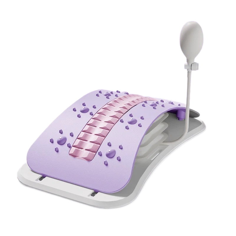 Purple Adjustable Lumbar Stretcher with Airbag - PP TPR Magnetic Surface