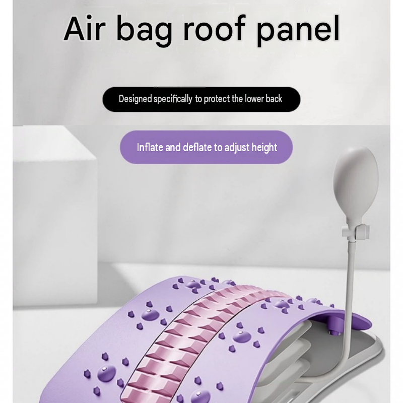 Purple Adjustable Lumbar Stretcher with Airbag - PP TPR Magnetic Surface view 2