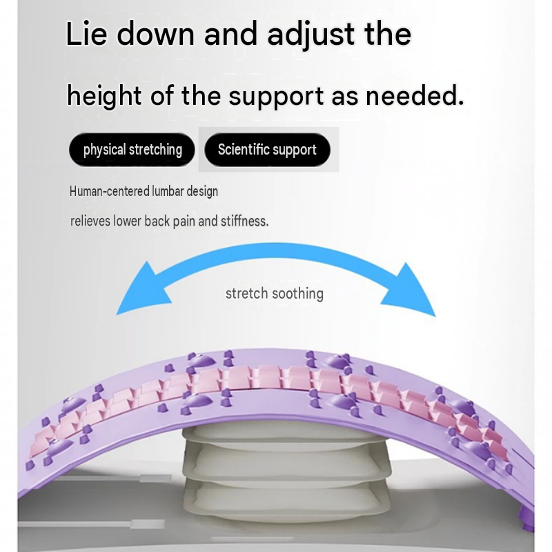 Purple Adjustable Lumbar Stretcher with Airbag - PP TPR Magnetic Surface view 4