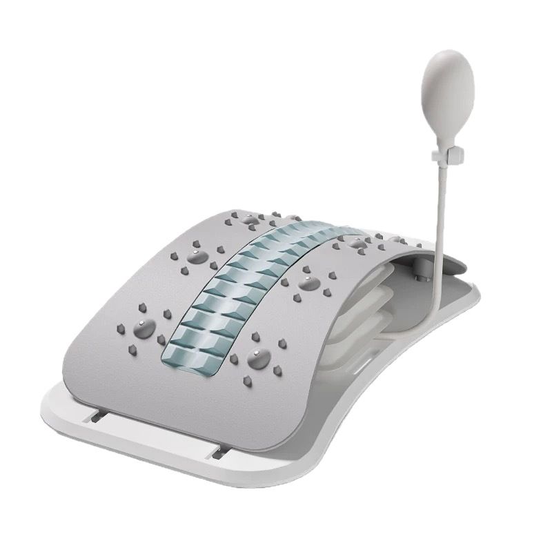 Grey Adjustable Lumbar Stretcher with Airbag - PP TPR Magnetic Surface
