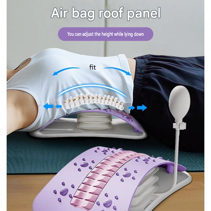 Grey Adjustable Lumbar Stretcher with Airbag - PP TPR Magnetic Surface view 5