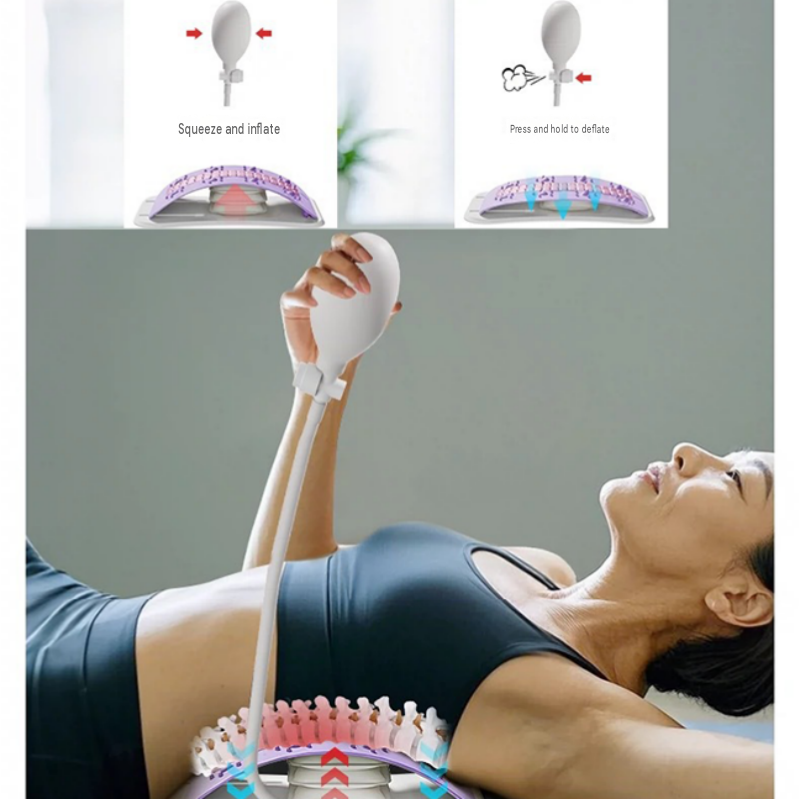 Grey Adjustable Lumbar Stretcher with Airbag - PP TPR Magnetic Surface view 7