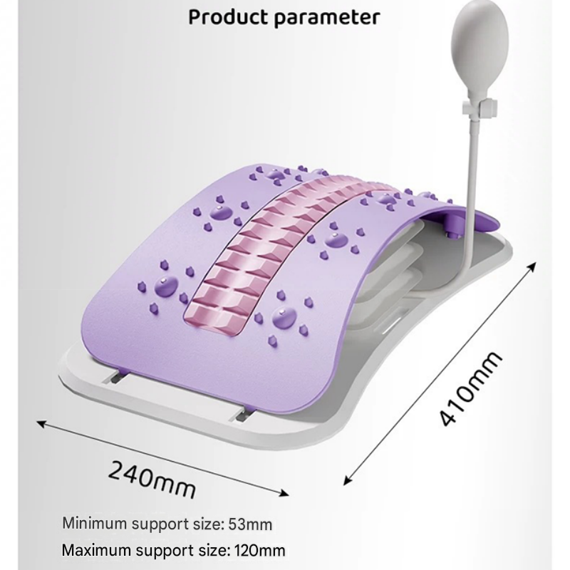 Grey Adjustable Lumbar Stretcher with Airbag - PP TPR Magnetic Surface view 8