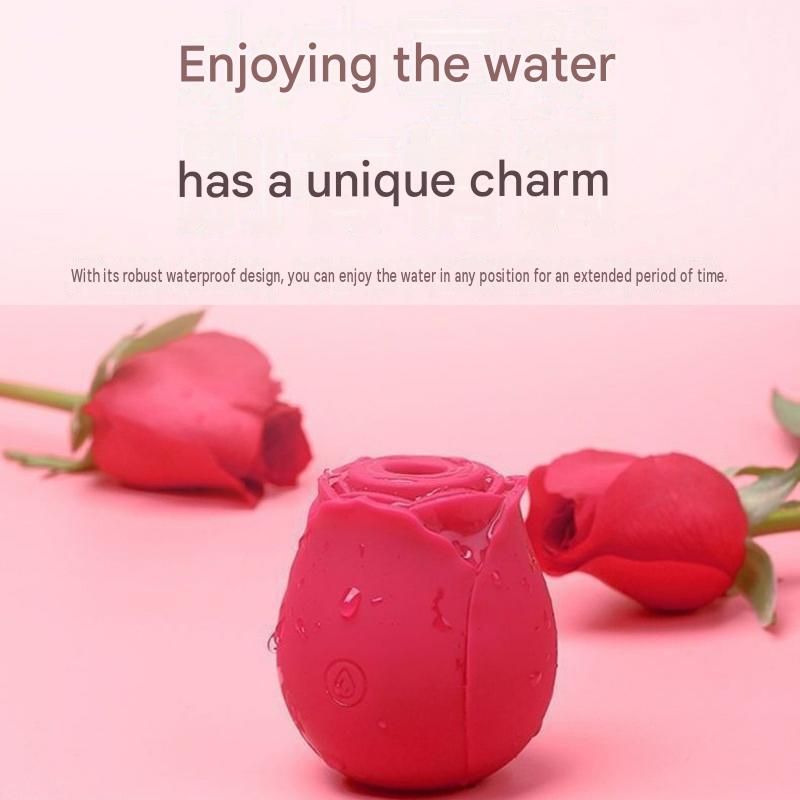 Black Rose Sucking Vibrator - Silicone & ABS view 4