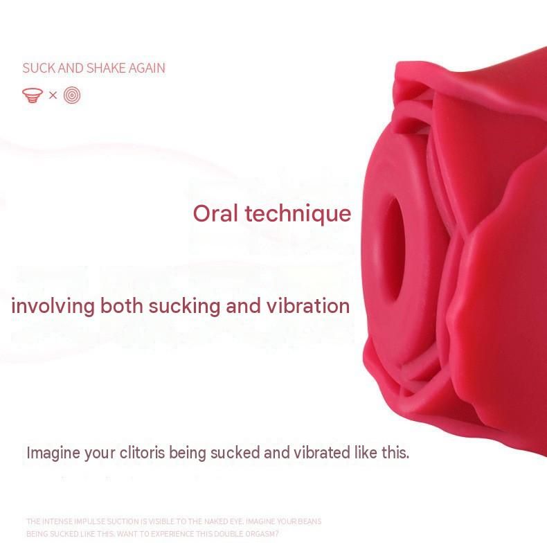 Black Rose Sucking Vibrator - Silicone & ABS view 8