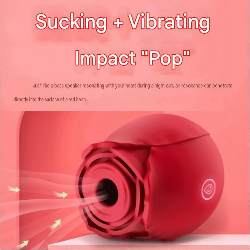 Pink Rose Sucking Vibrator - Silicone & ABS view 2