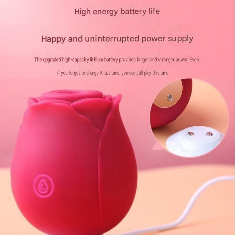 Pink Rose Sucking Vibrator - Silicone & ABS view 3