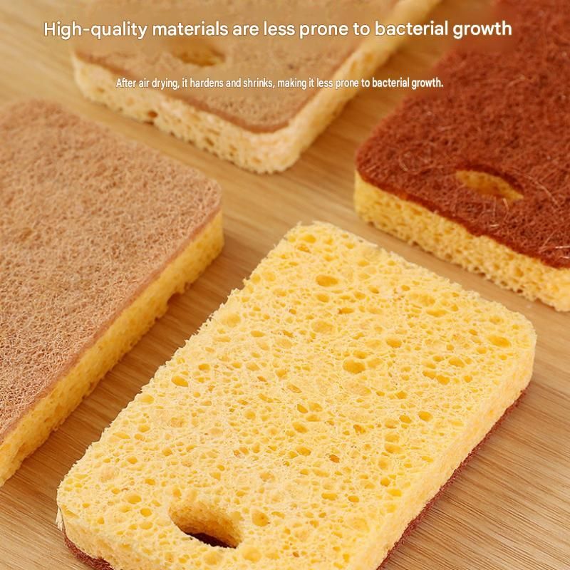 6 Pack Yellow perforated Wood Pulp Cellulose Dish Sponge - Double-Sided view 10