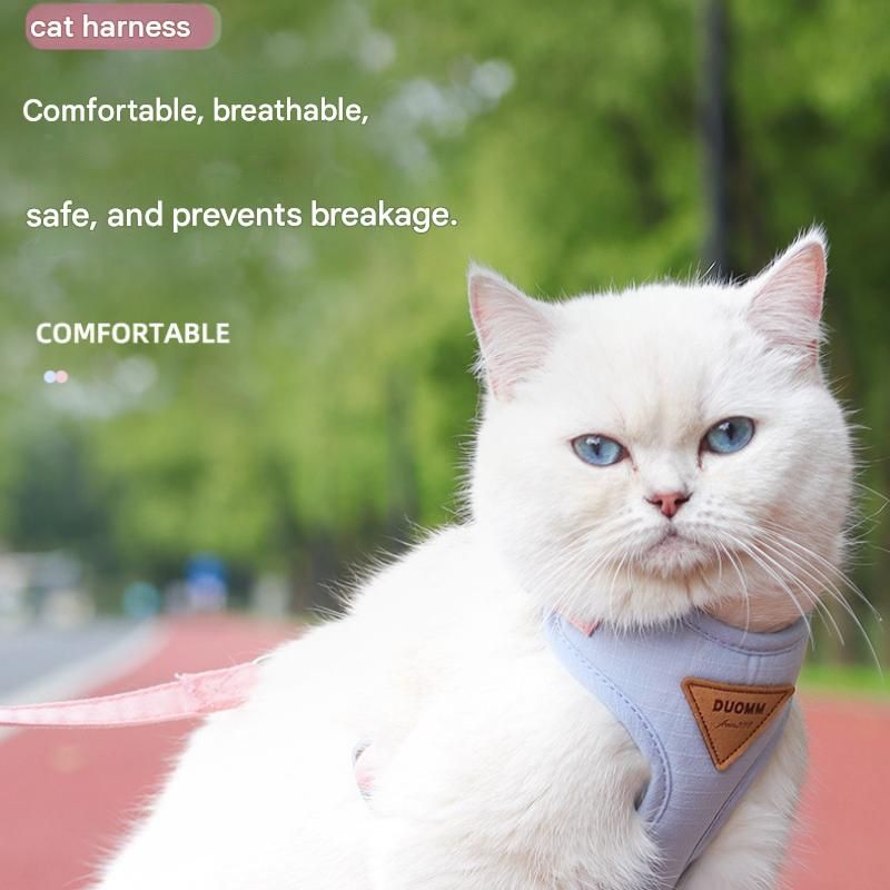 Yellow XS Size Adjustable Cat Harness and Leash Set - Escape Proof H-Shape Design view 2