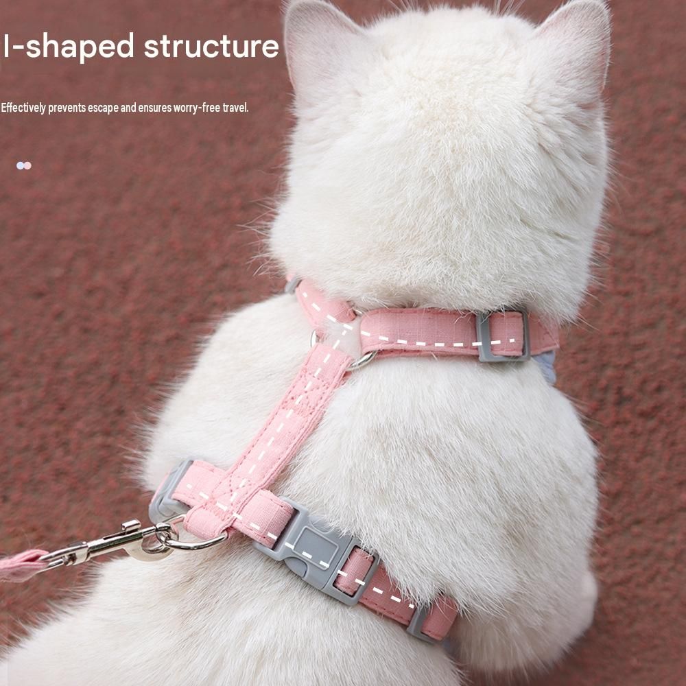 Blue S Size Adjustable Cat Harness and Leash Set - Escape Proof H-Shape Design view 6