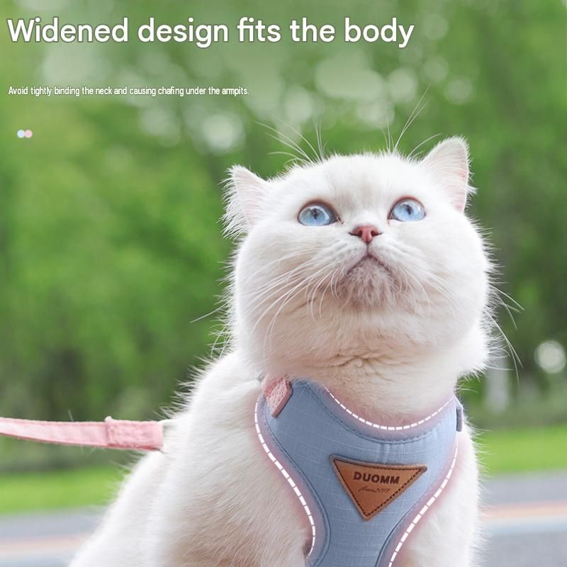 Green S Size Adjustable Cat Harness and Leash Set - Escape Proof H-Shape Design view 4