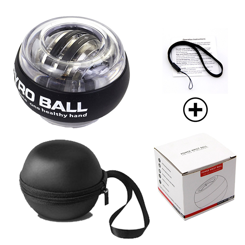 Black Autostart Gyro Ball Wrist Trainer - Zinc Alloy Core