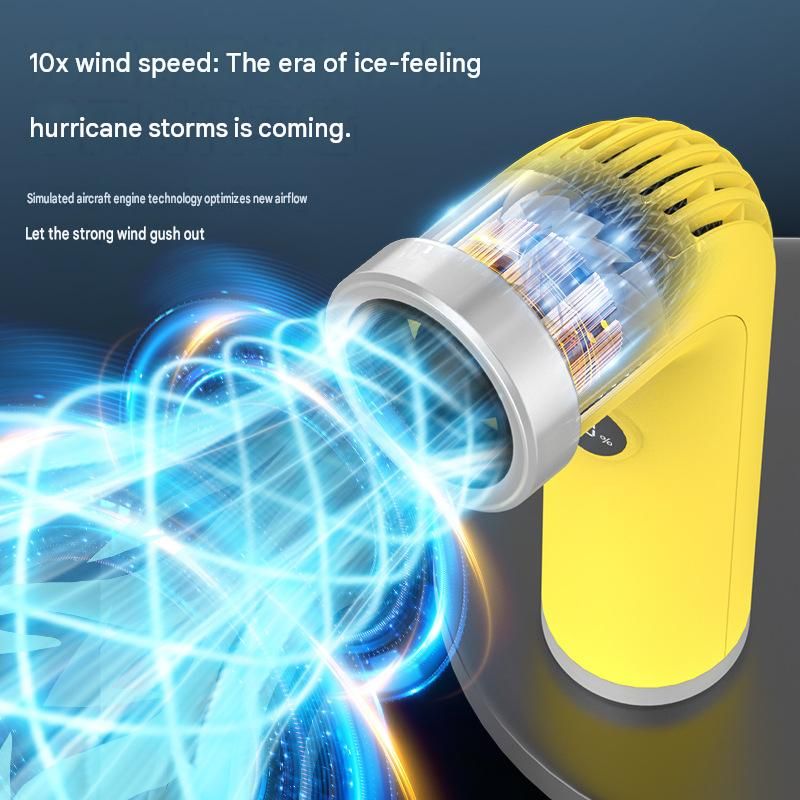 Pink Handheld Bladeless High-Speed Fan - 100 Speed Levels view 3