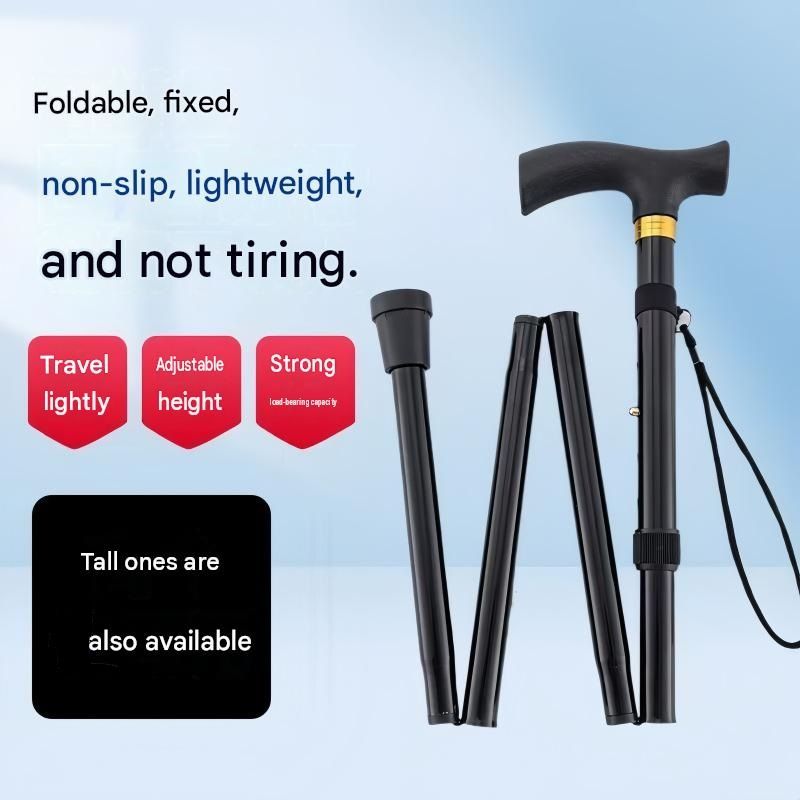 Black 2 pack Foldable Hiking Cane - Adjustable Aluminium Walking Stick with view 3