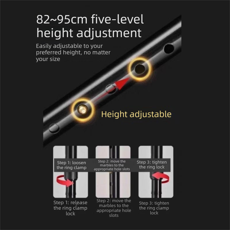 Coffee 2 pack Foldable Hiking Cane - Adjustable Aluminium Walking Stick with view 6
