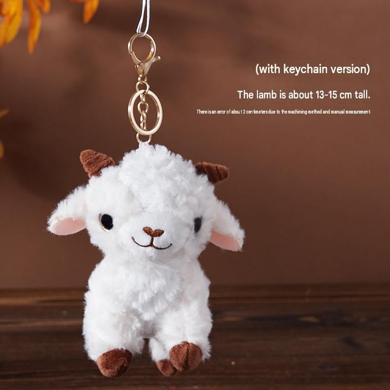 Sheep-shaped design Plush Keychain（Red pointed hat + three-strand diamond view 7