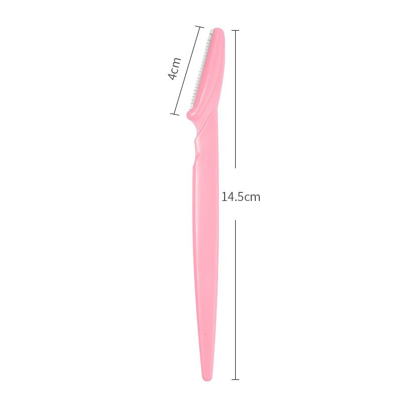 12 Pack Pink Eyebrow Razor Trimmer - Stainless Steel Blade with Safety Guard