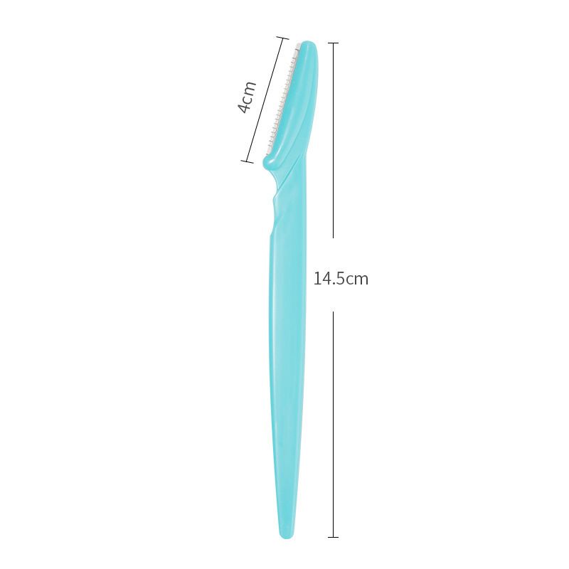 12 Pack Blue Eyebrow Razor Trimmer - Stainless Steel Blade with Safety Guard