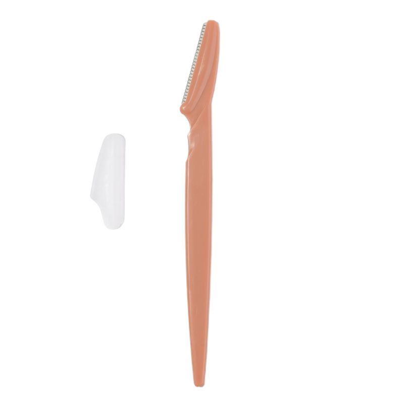 12 Pack Coffee Eyebrow Razor Trimmer - Stainless Steel Blade with Safety Guard
