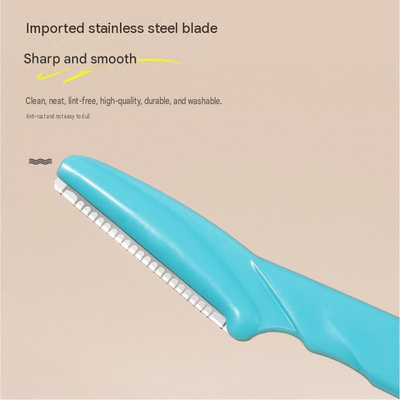 12 Pack Coffee Eyebrow Razor Trimmer - Stainless Steel Blade with Safety Guard view 6