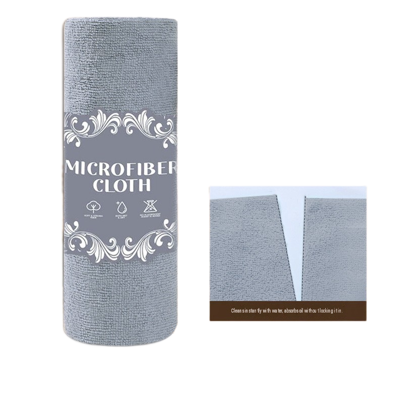 3 Pack Grey Microfiber Cleaning Cloth Roll - 25x25cm Thickened Absorbent Wipes