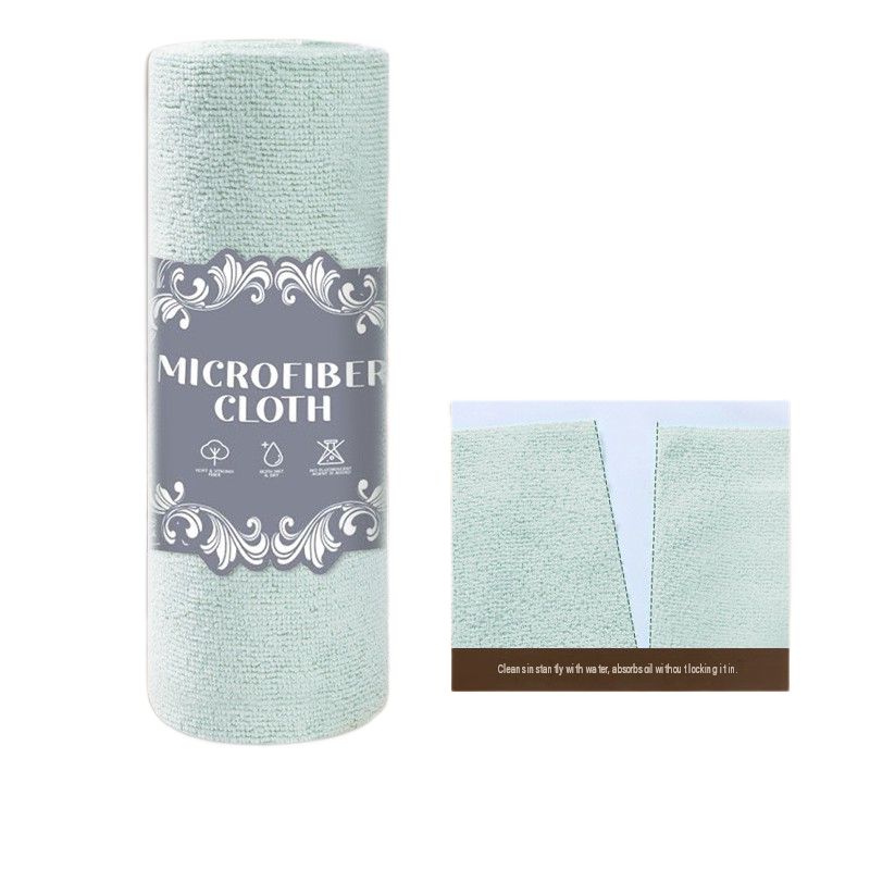 3 Pack Green Microfiber Cleaning Cloth Roll - 25x25cm Thickened Absorbent