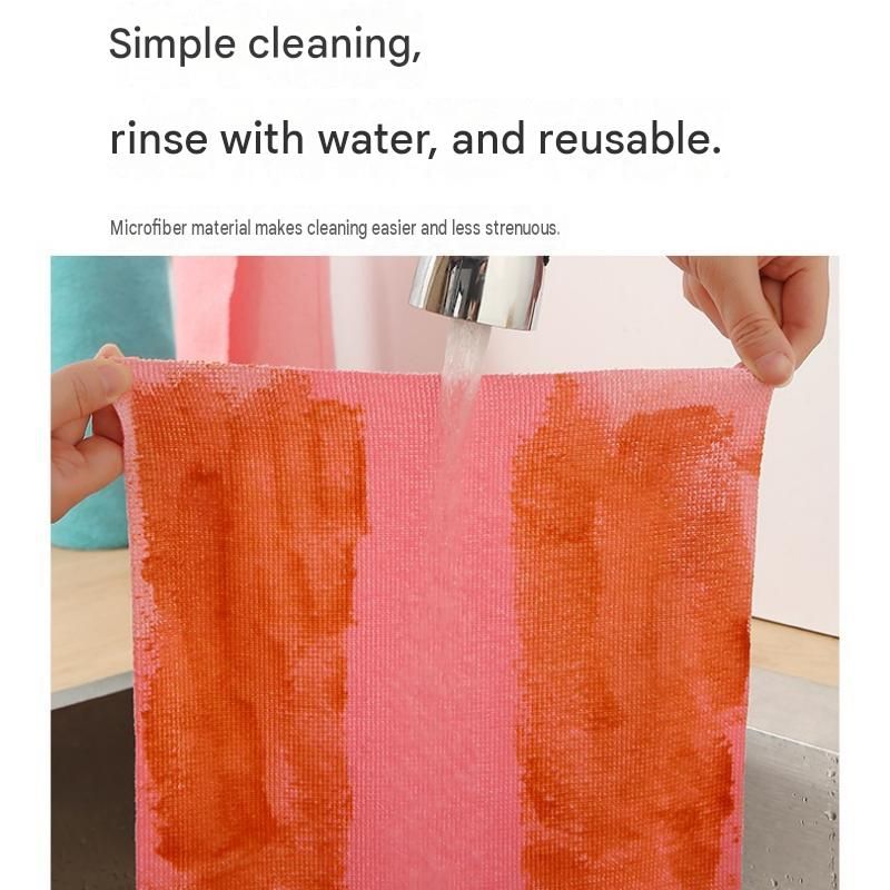3 Pack Green Microfiber Cleaning Cloth Roll - 25x25cm Thickened Absorbent view 6