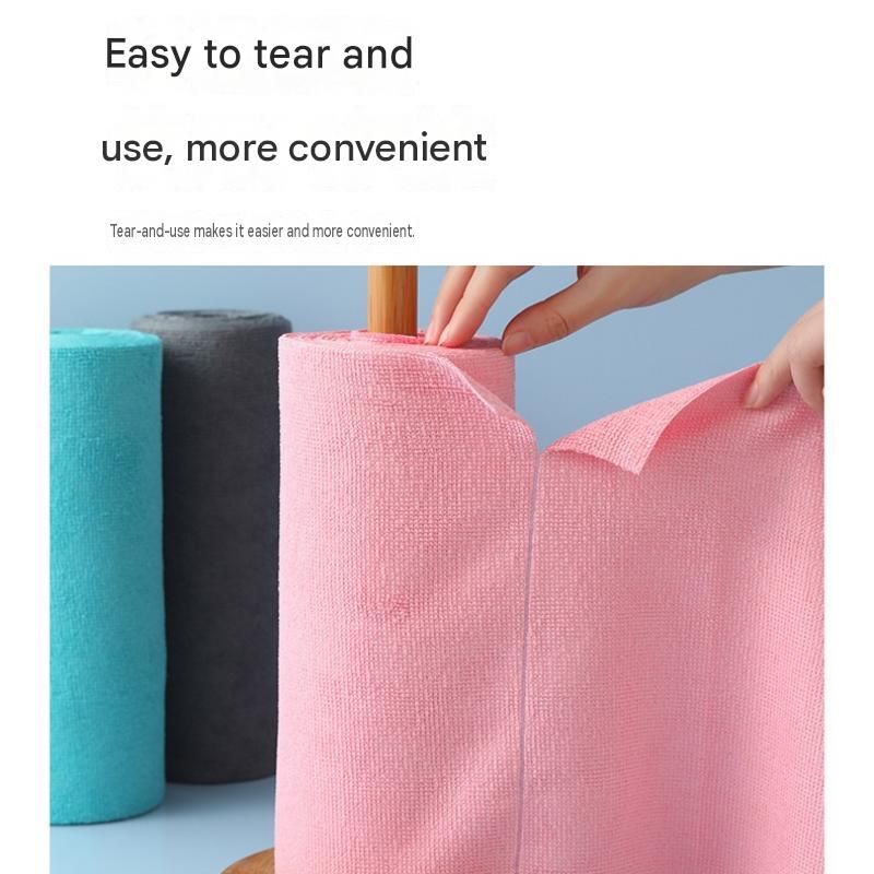 3 Pack Green Microfiber Cleaning Cloth Roll - 25x25cm Thickened Absorbent view 8