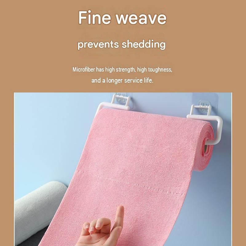 3 Pack Pink Microfiber Cleaning Cloth Roll - 25x25cm Thickened Absorbent Wipes view 5