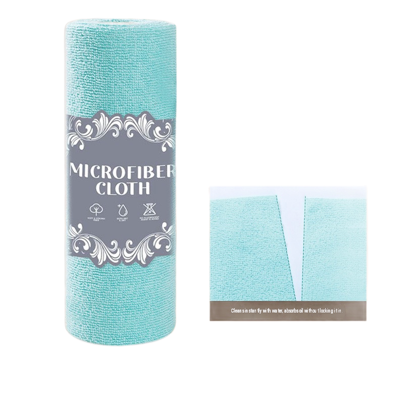 3 Pack Blue Microfiber Cleaning Cloth Roll - 25x25cm Thickened Absorbent Wipes