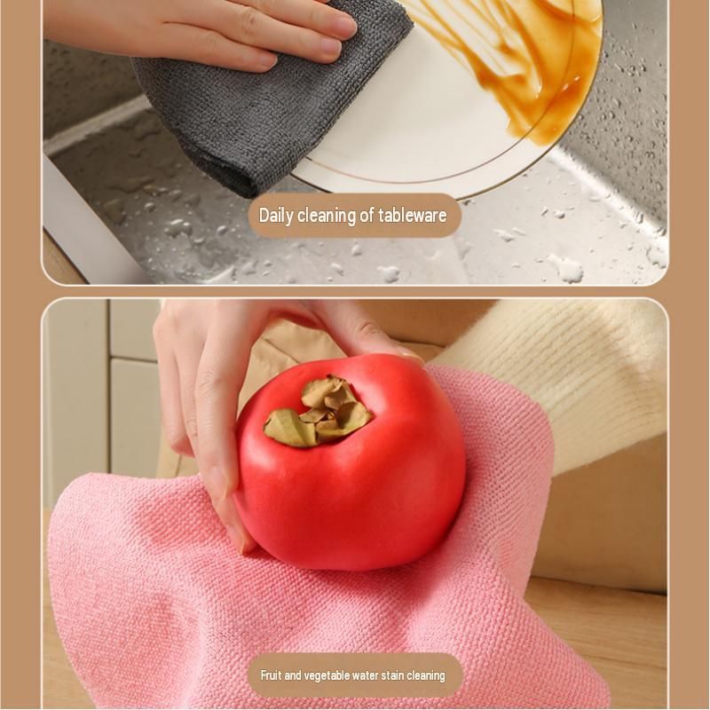 3 Pack Blue Microfiber Cleaning Cloth Roll - 25x25cm Thickened Absorbent Wipes view 10