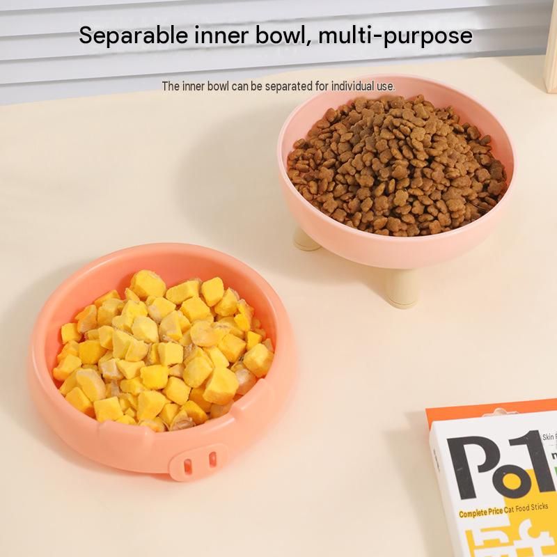 2 Pack Yellow Elevated Pet Food Bowl - Cute Pig Design Raised Feeder for Cats view 6