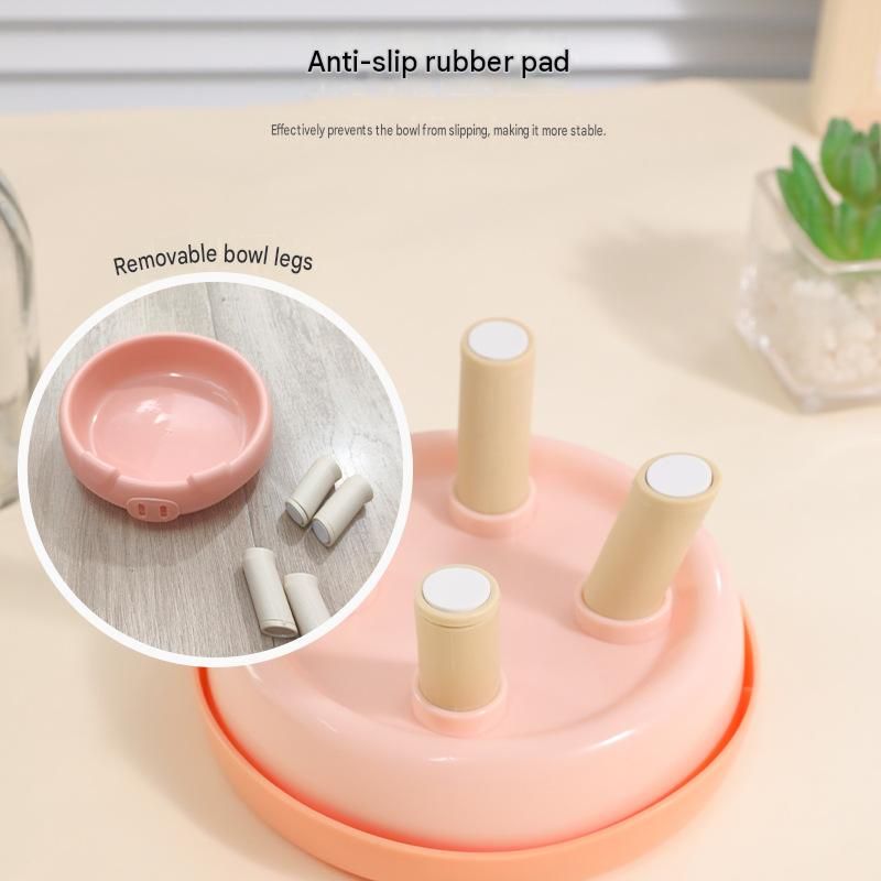 2 Pack Pink Elevated Pet Food Bowl - Cute Pig Design Raised Feeder for Cats view 3