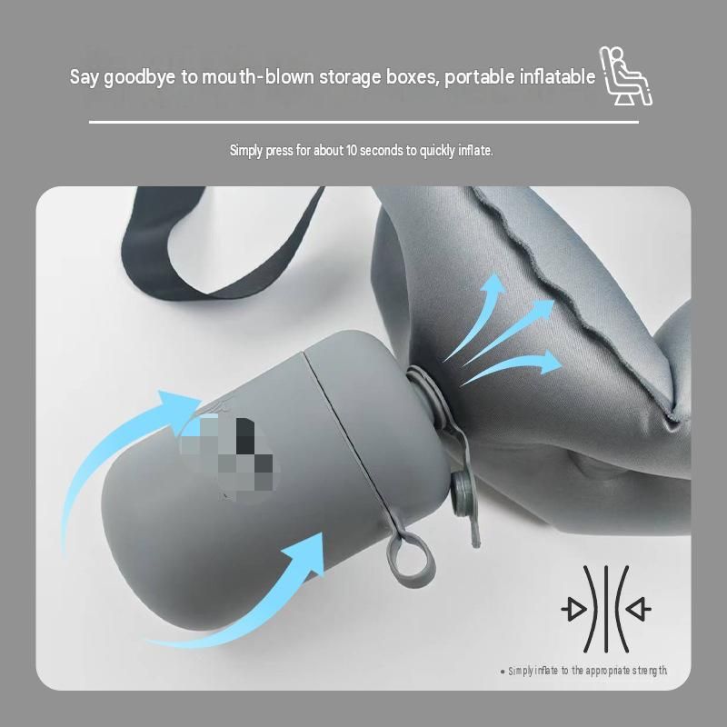 Black Portable Inflatable Lumbar Support Pillow - Ergonomic Back Cushion for view 3