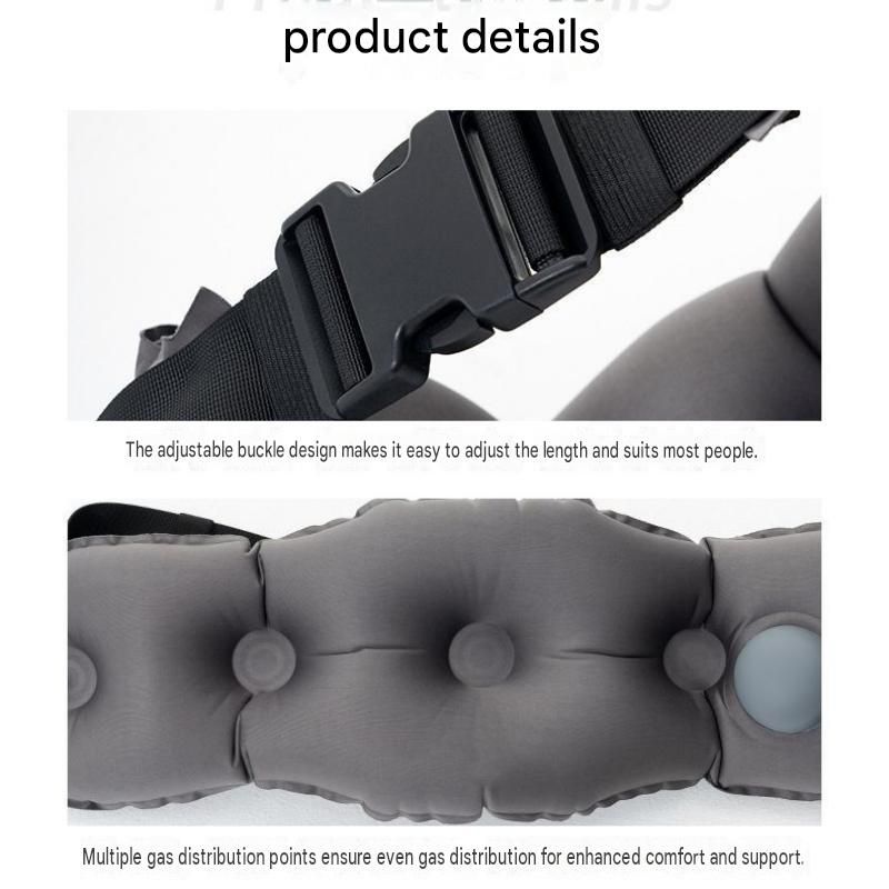 Black Portable Inflatable Lumbar Support Pillow - Ergonomic Back Cushion for view 9