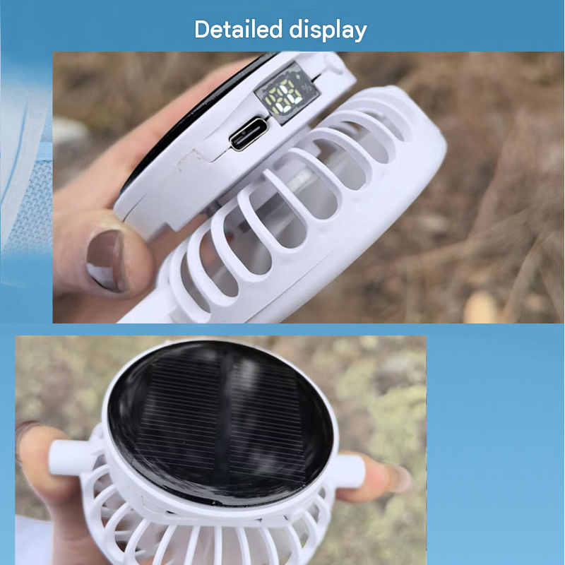 Grey Solar Powered Fan Hat - Breathable Mesh Cap with USB Rechargeable Cooling Fan view 7
