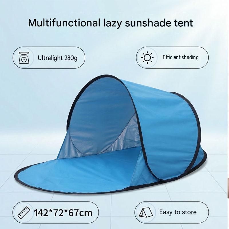 White Pop Up Beach Tent - Silver Coated Sun Shelter with Instant Setup view 4