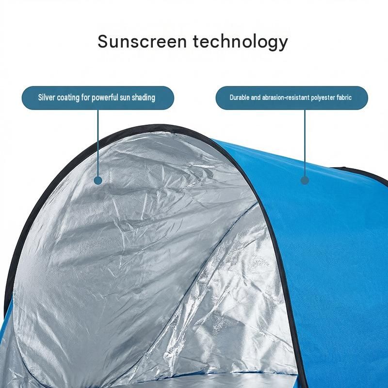 Green Pop Up Beach Tent - Silver Coated Sun Shelter with Instant Setup view 5