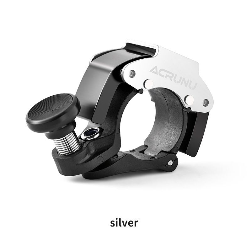 2 Pack Silver Mini Bicycle Bell - Lightweight Aluminium Alloy Handlebar Ring