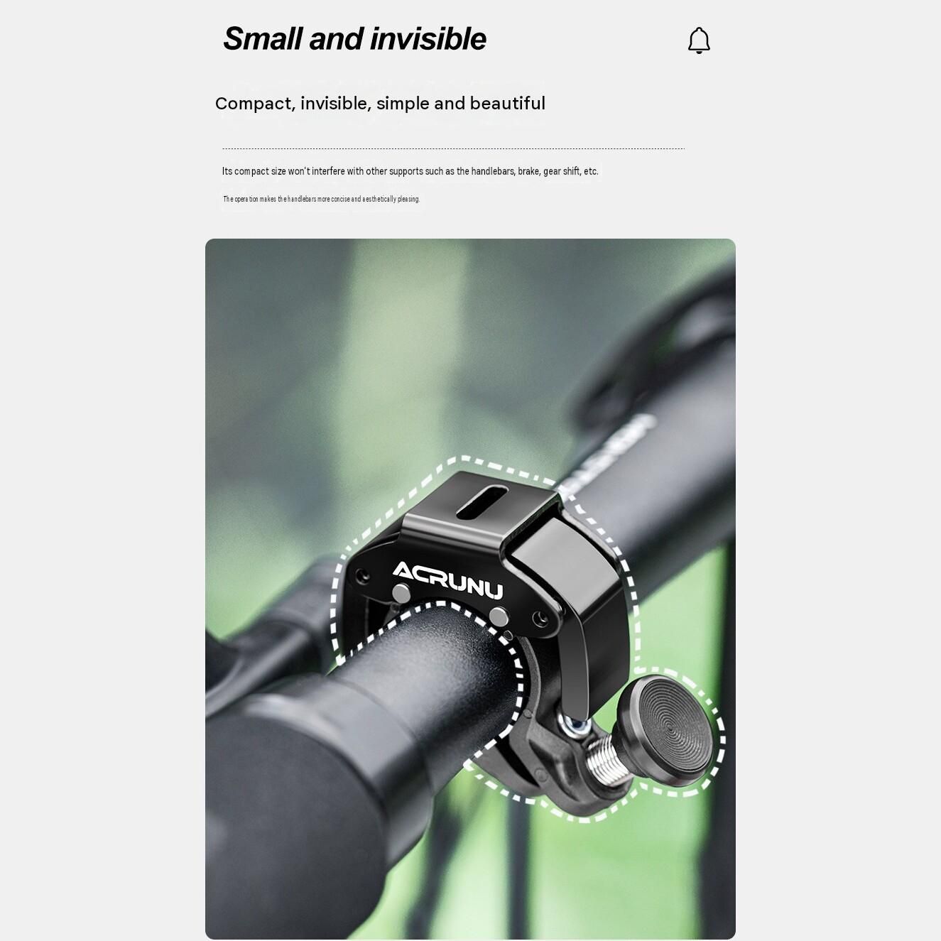 2 Pack Silver Mini Bicycle Bell - Lightweight Aluminium Alloy Handlebar Ring view 3