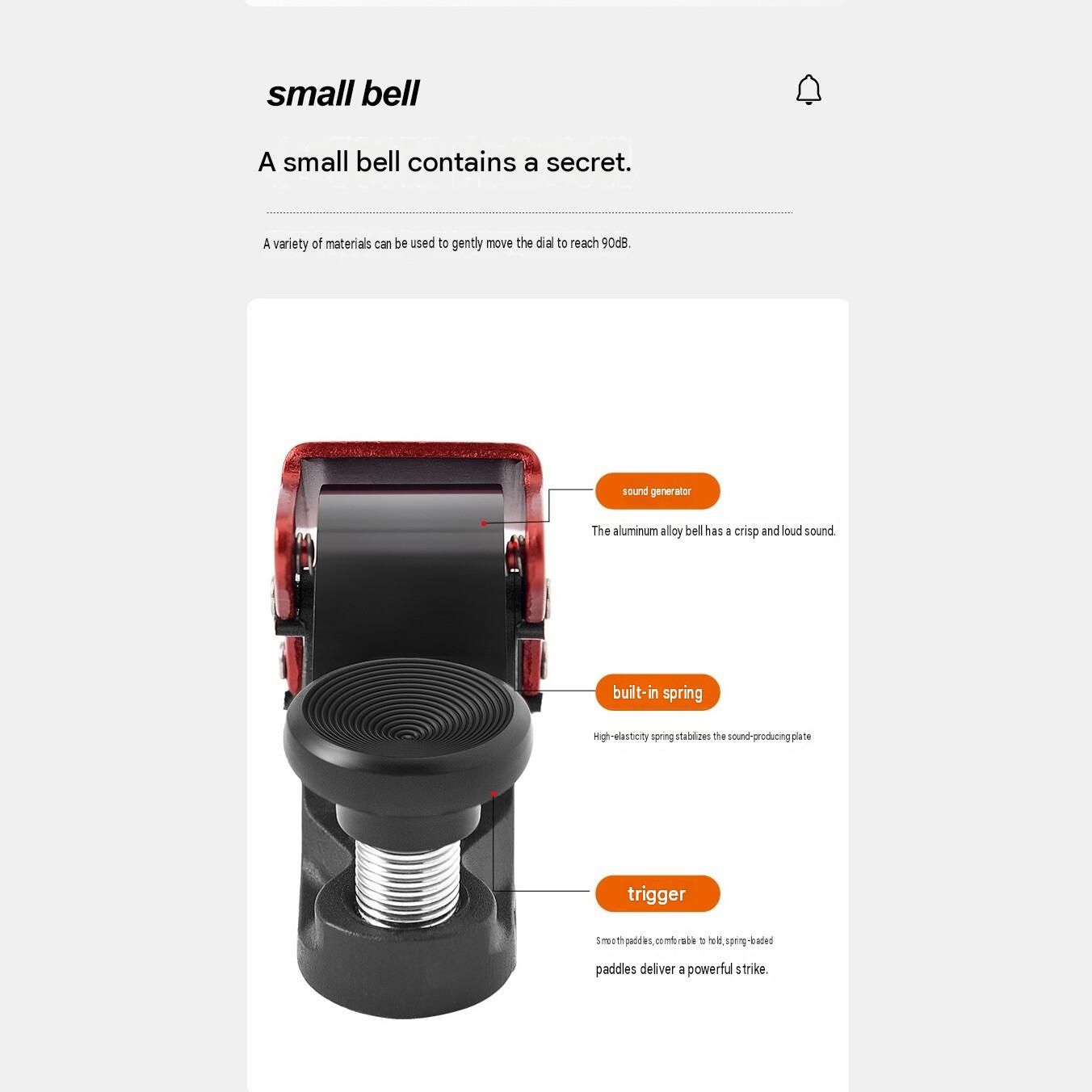 2 Pack Red Mini Bicycle Bell - Lightweight Aluminium Alloy Handlebar Ring with view 7