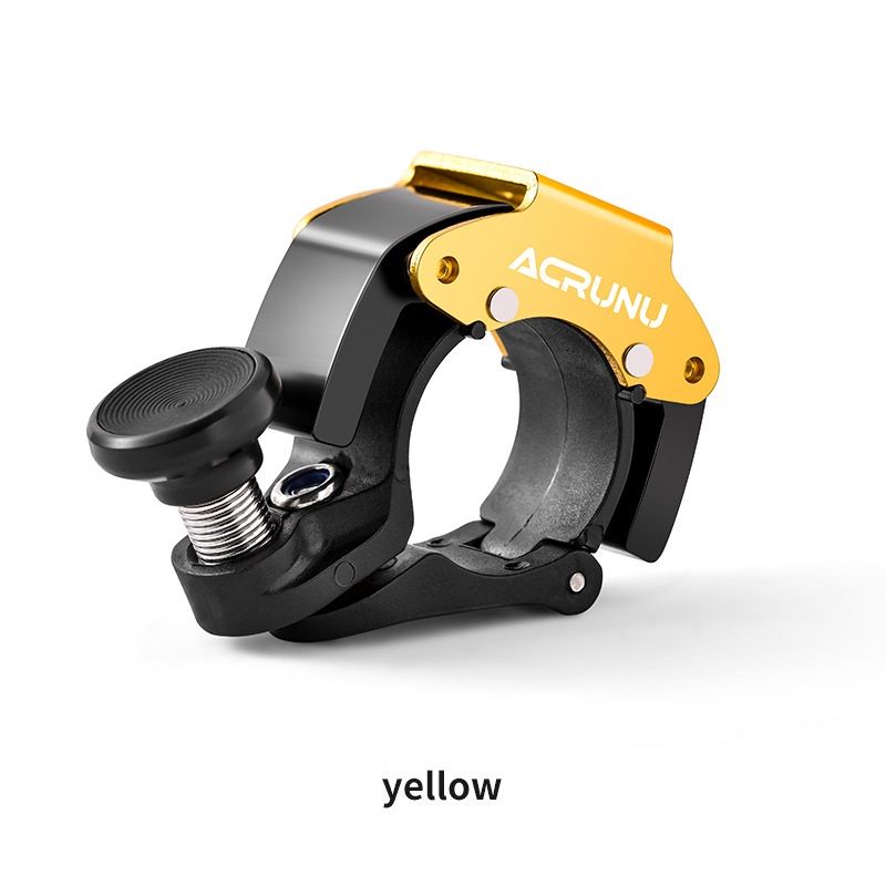2 Pack Yellow Mini Bicycle Bell - Lightweight Aluminium Alloy Handlebar Ring